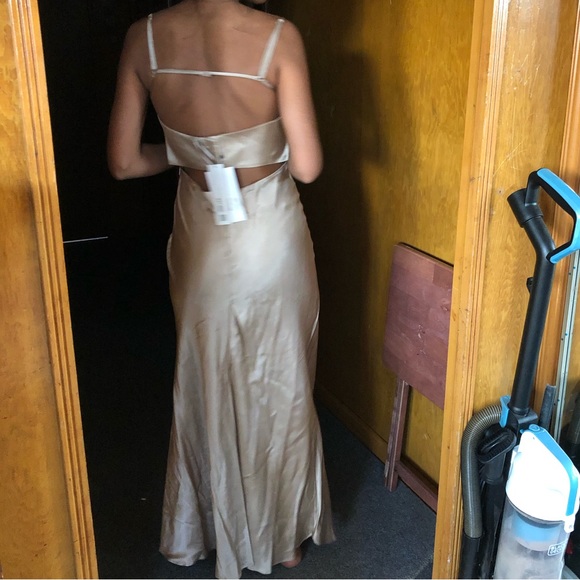 ZARA SATIN EFFECT CUT OUT DRESS - Picture 10 of 16